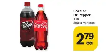 Albertsons Coke or Dr Pepper - 1 ltr. Select Varieties offer
