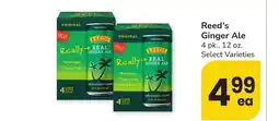 Albertsons Reed's Ginger Ale - 4 pk., 12 oz. Select Varieties offer