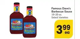 Albertsons Famous Dave's Barbecue Sauce - 19-20 oz. Select Varieties offer