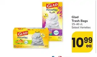 Albertsons Glad Trash Bags - 25-40 ct. Select Varieties offer