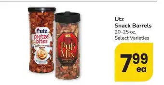 Albertsons Utz Snack Barrels - 20-25 oz. Select Varieties offer