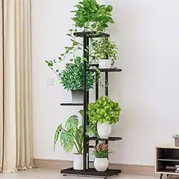 Walmart ZZBIQS 5-Shelf Plant Stand, Flower Stand Plant Display for Indoors and Outdoors, Metal, Black offer