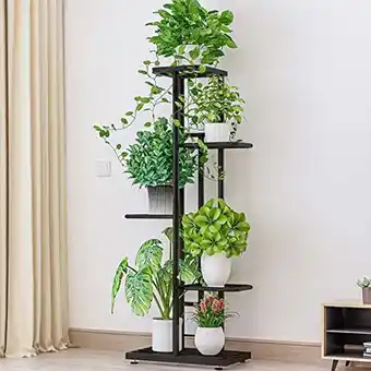 Walmart ZZBIQS 5-Shelf Plant Stand, Flower Stand Plant Display for Indoors and Outdoors, Metal, Black offer