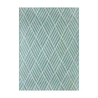 Walmart Better Homes & Gardens, 5' x 7' Turquoise, Diamond Outdoor Rug offer