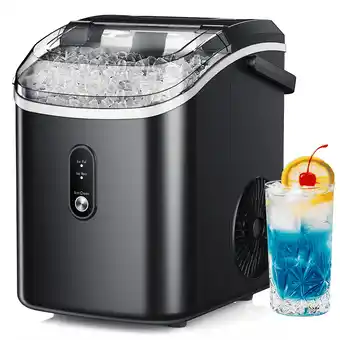 Walmart Simzlife 35lbs/24H Nugget Ice Maker Countertop,Portable Ice Maker Machine with Auto-Cleaning, Black offer
