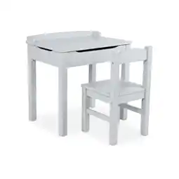 Walmart Melissa & Doug Kids Furniture Wooden Lift-Top Desk & Chair - Gray , Grey offer