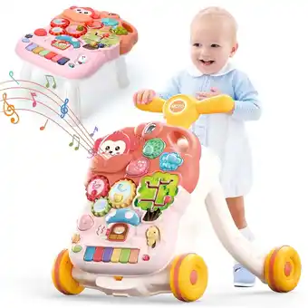 Walmart JoyStone 2-in-1 Baby Walker and Learning Push Toy with Music Table, for Toddlers 6–18 Months offer