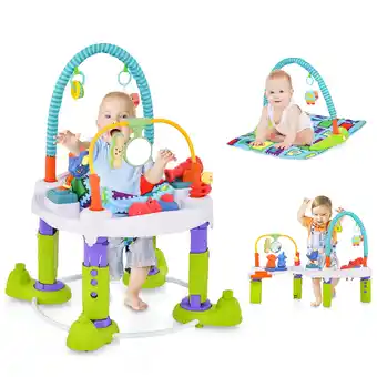 Walmart Gymax 4-in-1 Baby Foldable Bouncer Activity Center Play Mat Activity Chair Push Walker offer