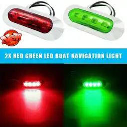 Walmart 2x Red Green LED Boat Navigation Light Deck Waterproof Bow Pontoon Lights 12-24V offer