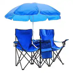 Walmart Svebake Portable Outdoor Folding Chair with Removable Umbrella, Blue offer