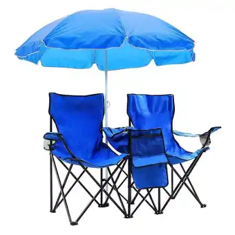 Walmart Svebake Portable Outdoor Folding Chair with Removable Umbrella, Blue offer
