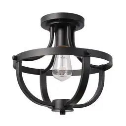 Walmart Globe Electric Stellan 1-Light Matte Black Flush Mount Ceiling Light, 91000918 offer