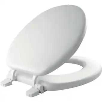 Walmart Mayfair Round Cushioned Vinyl Toilet Seat in White with Solid Plastic Core offer