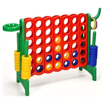Walmart Costway 4-in-A Row Giant Game Set w/Basketball Hoop for Family Green offer