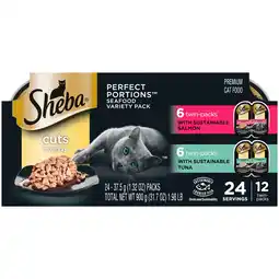Walmart Sheba Perfect Portions Wet Cat Food Cuts in Gravy Variety Pack, 2.6 oz., 12 Twin-Pack Trays offer