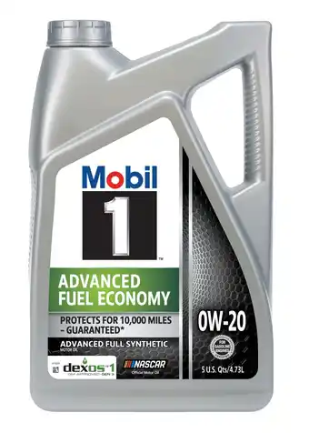 Walmart Mobil 1 Advanced Fuel Economy Full Synthetic Motor Oil 0W-20, 5 Quart offer