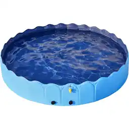 Walmart Alden Design Foldable Dog Swimming Pools with Sprinkler Indoor and Outdoor, Blue XXL offer