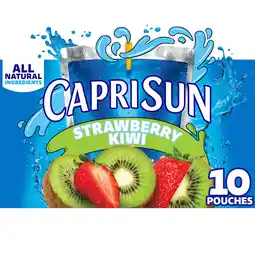 Walmart Capri Sun Strawberry Kiwi Juice Box Pouches, 6 fl oz 10 Count Shelf Stable Cardboard Box offer