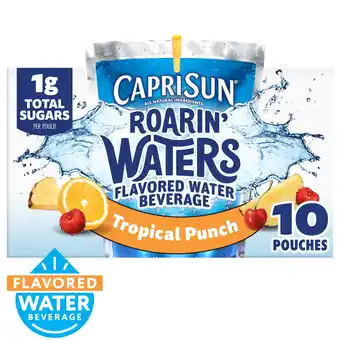 Walmart Capri Sun Roarin' Waters Tropical Tide Flavored Water Kids Drink Pouches, 10 Ct Box, 6 fl oz Pouches offer