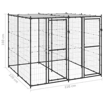 Walmart vidaXL Outdoor Dog Kennel Steel with Roof 52.1 ft offer