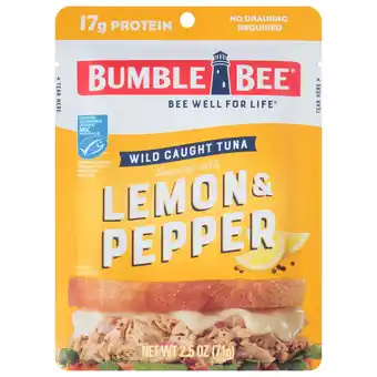 Walmart Bumble Bee Lemon & Pepper Seasoned Tuna, Ready to Eat Pouch, 17g of Protein per Serving, 2.5 Ounce offer