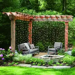Walmart Better Homes & Gardens 240-Count 15-Strand LED Warm White Curtain Outdoor String Lights offer