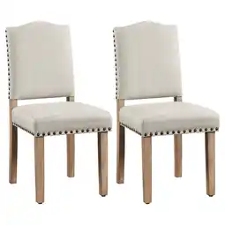 Walmart Alden Design 2PCS Upholstered Parsons Dining Chairs for Kitchen，Beige offer