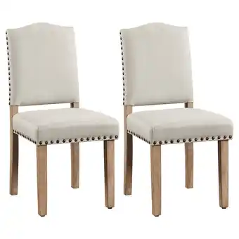 Walmart Alden Design 2PCS Upholstered Parsons Dining Chairs for Kitchen，Beige offer