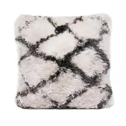 Walmart Ox Bay 20 x 20 Hand-Woven White/ Black Diamond Resistant Polyester Pillow Cover offer