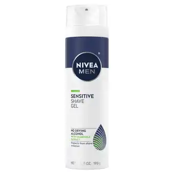 Walmart NIVEA MEN Sensitive Shave Gel with Vitamin E, Chamomile and Witch Hazel Extracts, 7 oz offer