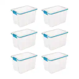 Walmart Sterilite 20 Qt Gasket Box, Stackable Storage Bin with Latching Lid, 6 Pack offer