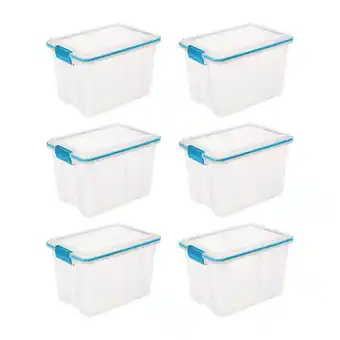 Walmart Sterilite 20 Qt Gasket Box, Stackable Storage Bin with Latching Lid, 6 Pack offer