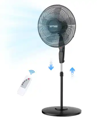 Walmart NFTIGB 16'' Oscillating Pedestal Fan w/Remote and Timer, 12 Speeds,Adjustable Height Floor Fan New offer