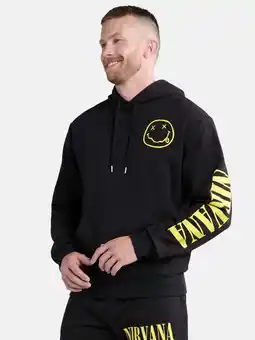 Walmart Nirvana Men’s & Big Men’s Smiley Graphic Hoodie, Sizes XS-3XL offer