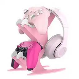 Walmart Pink Controller & Headset Stand, Universal Gaming Accessories Organizer for Xbox, Switch, PC offer