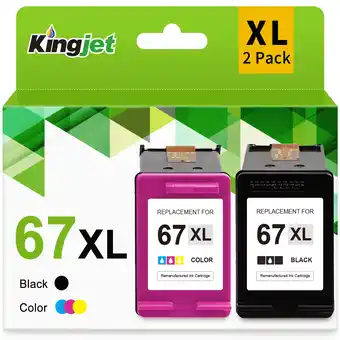 Walmart 67 Ink Cartridge Compatible for HP Ink 67 67XL for Printer Ink HP 67 for DeskJet 2752e 2855e 6055e offer