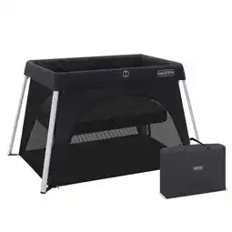 Walmart HARPPA Portable Travel Crib with Mattress, Foldable Playard for Baby and Toddler, 11lbs, Black offer