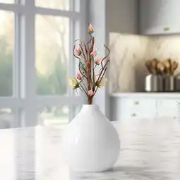 Walmart Northlight 33 Cream/Pink Artificial Floral Spring Pick offer
