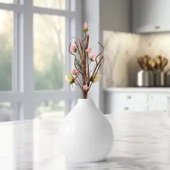 Walmart Northlight 33 Cream/Pink Artificial Floral Spring Pick offer