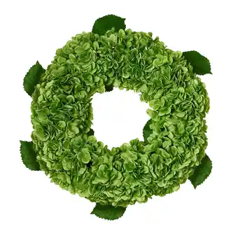 Walmart RAZ Imports 24 Lush Green Hydrangea Flower Spring and Summer Wreath offer