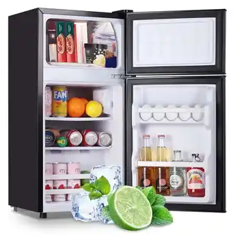 Walmart Tacool 2.4 Cu.ft Mini Fridge with Freezer, Small Refrigerator Apartment Size Fridge Black, NEW offer