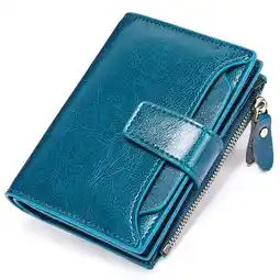 Walmart FALAN MULE Small Wallet for Women Genuine Leather Bifold Purse RFID Blocking Card Holder offer