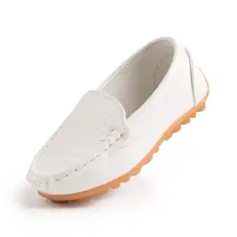 Walmart Bonario Toddler Boys Girls Shoes Slip-On Flats Boat Leather Loafers Moccasin for Little kids offer