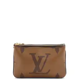 Walmart Pre-Owned Double Zip Pochette Reverse Monogram Giant By Rebag offer