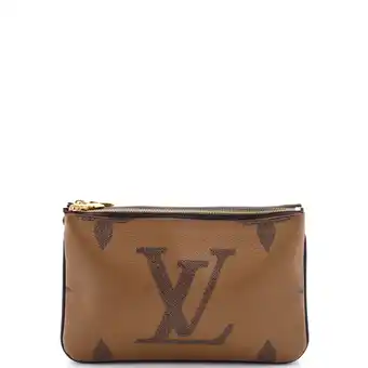 Walmart Pre-Owned Double Zip Pochette Reverse Monogram Giant By Rebag offer