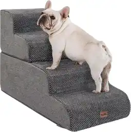 Walmart Made4Pets Dog Stairs Ramp for Bed, 4-Step Dog Steps for High Bed Couch Sofa Climbing, Gray offer