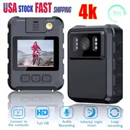 Walmart JLLOM DVR Audio Video 1080P 4K Megapixels HD Body Camera with WiFi Connectivity, Black offer