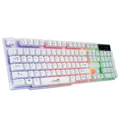 Walmart Jacenvly Wired Gaming Keyboard with Multimedia Keys, White offer