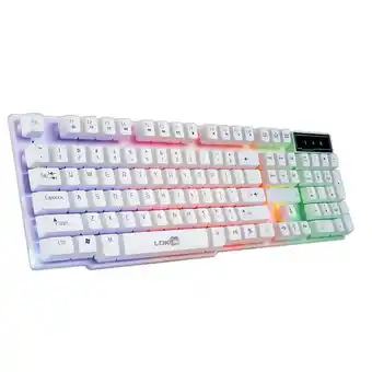 Walmart Jacenvly Wired Gaming Keyboard with Multimedia Keys, White offer