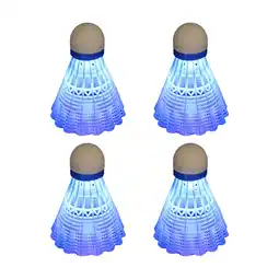 Walmart 4Pcs Luminous Badminton Balls LED Foamed Plastic Sport Light-Up Shuttlecocks Set Blue offer